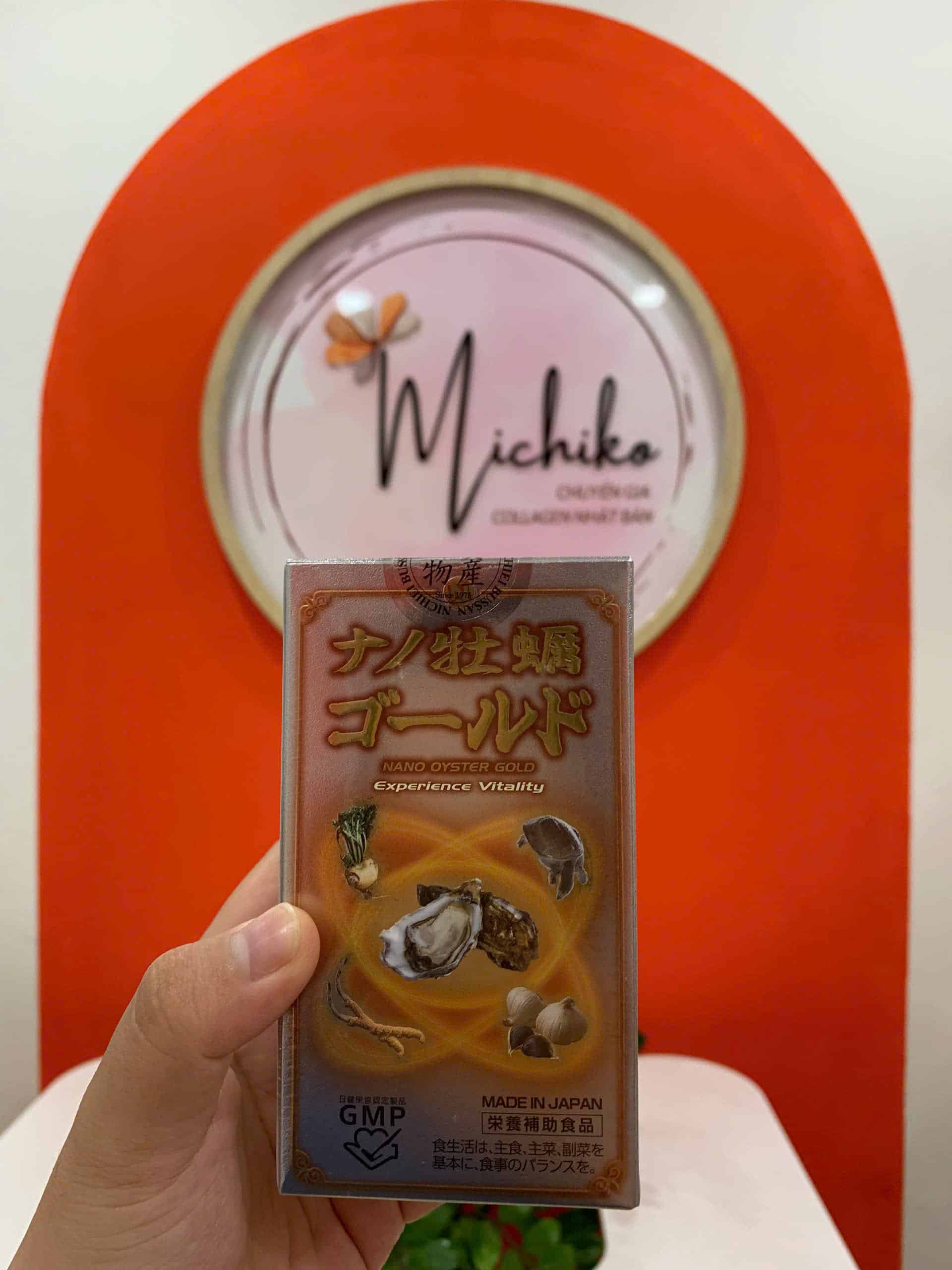tinh-chat-hau-nano-oyster-gold-mat-truoc Tinh chất hàu Nano Oyster Gold Nichiei Bussan 120 viên - mặt trước hộp
