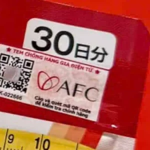 Tem chống hàng giả điện tử AFC trên túi Ellagic Acid, có mã QR cào và quét để kiểm tra chính hãng