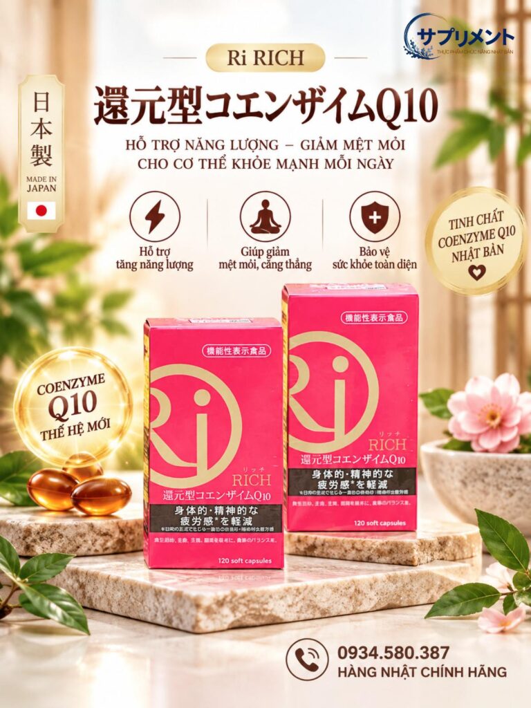 Viên uống Coenzyme Q10 Ri Rich Nhật Bản - nhóm sức khoẻ tổng thể