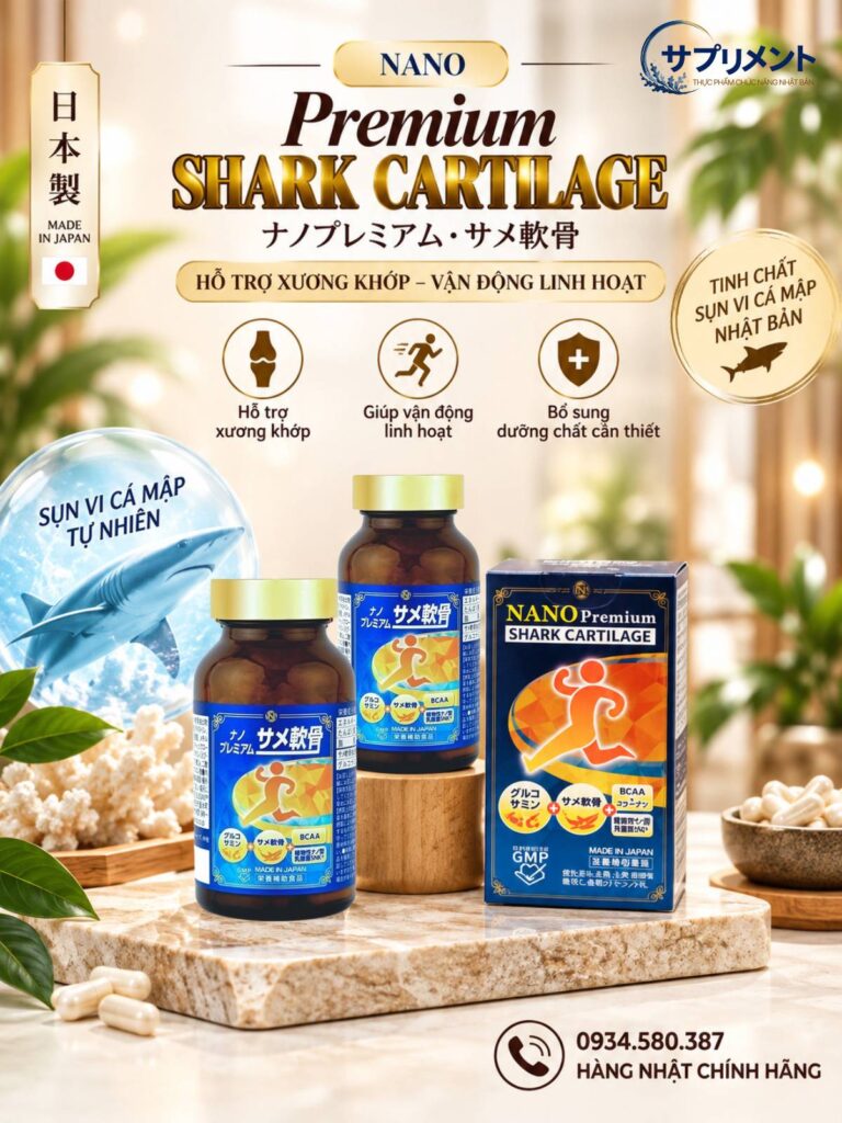 Viên uống sụn vi cá mập Nano Premium Nhật Bản - nhóm xương khớp