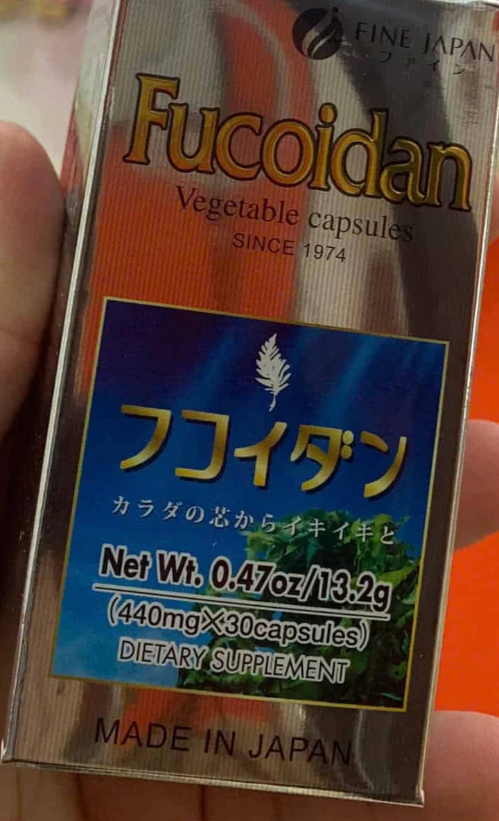 Mặt trước hộp Fucoidan Fine Japan 30 viên nang, 440mg x 30 viên, Made in Japan