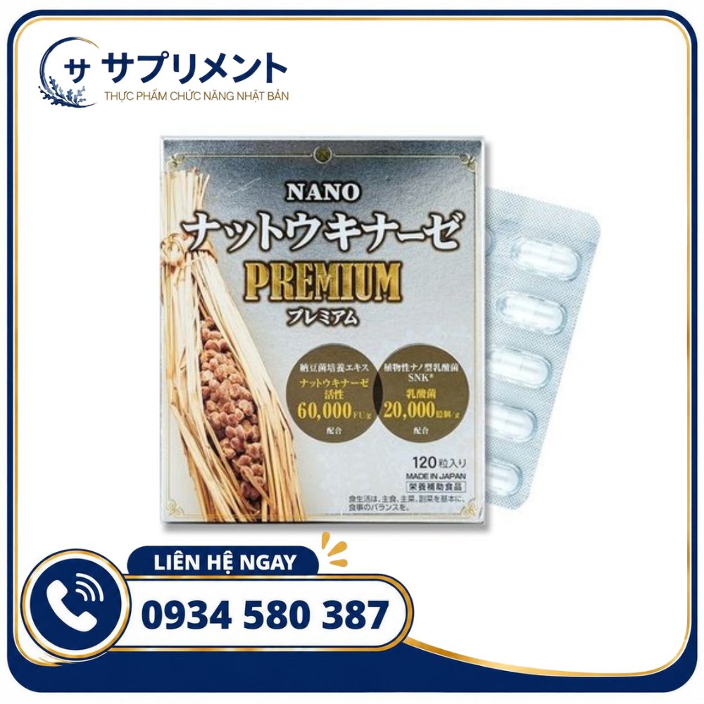 Viên uống Nattokinase Nano 60.000FU Nichiei Bussan 120 viên Viên uống Nattokinase Nano 60.000FU Nichiei Bussan 120 viên