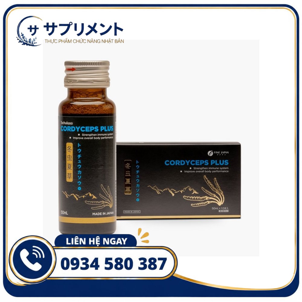 Nước uống Đông Trùng Hạ Thảo Fine Japan Cordyceps Plus 10 chai Nước uống Đông Trùng Hạ Thảo Fine Japan Cordyceps Plus 10 chai