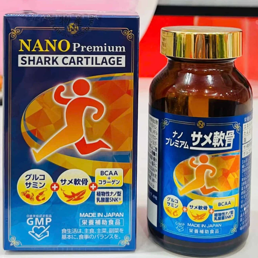 Hộp và lọ sụn vi cá mập Nano Premium Nichiei Bussan 150 viên
