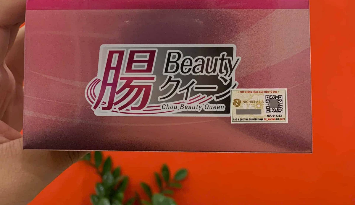 Tem chống hàng giả Nichiei Asia dán trên hộp Chou Beauty Queen