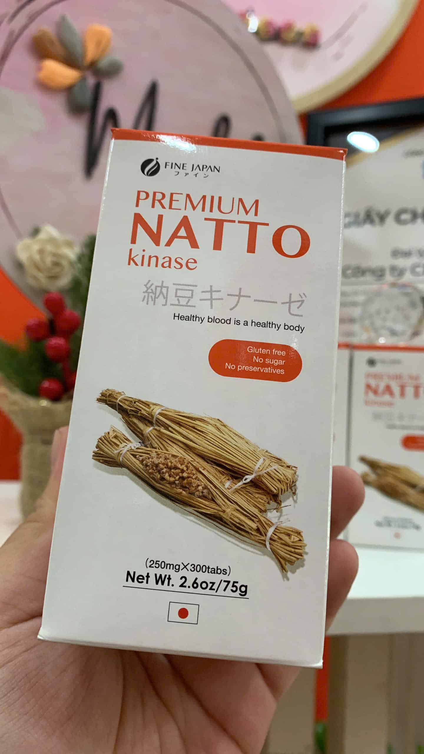 Hộp Premium Natto Kinase 2000FU Fine Japan in chữ 納豆キナーゼ